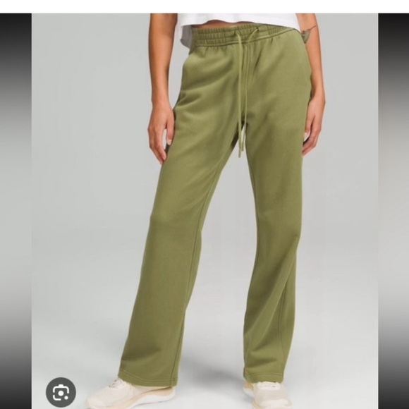 lululemon athletica Pants - Lululemon Loungeful Fleece Straight Leg sweat Pants Bronze Green active 2 $118